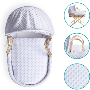 Dimple Palm Moses Basket - Grey by Clair de Lune