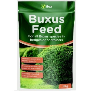 2x Vitax Buxus Feed Fertiliser Hedges Or Containers Reseal Pouch 1kg - Neutral by Vitax