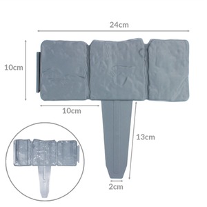 Pack of 20 - Stone Effect Lawn Edging 5M - Grey by Pukkr
