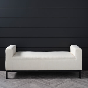 Serena Ivory Bench - Ivory and Black