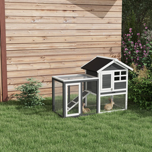 PawHut 122cm Wooden Pet Hutch Small Animal Cage by PawHut