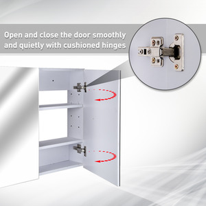 HOMCOM Double Door Wall Mounted Glass Mirror Cabinet - White by HOMCOM