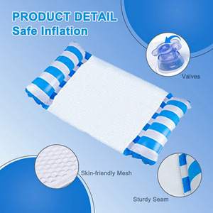 2 pcs Inflatable Water Hammock Pool Chair - blue