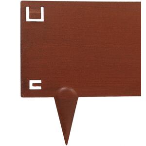 5pc Steel Lawn Edging Set - 5m x 16cm - Brown by Harbour Housewares