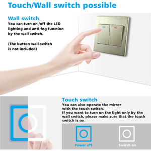 LED Bathroom Mirror with socket, Anti-fog by AicaBathroom