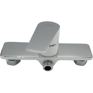 WhiteChrome Bathroom Shower Elegant Wall Mounted Mixer Single Lever Tap - White by Invena