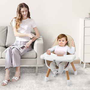 4-in-1 Convertible Baby High Chair-Brown - Brown by Costway