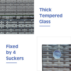 3PCS Patio Wicker Bistro Set - Grey by Costway