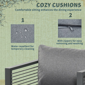 Outsunny 9 Piece Garden Dining Cube Set - Grey by Outsunny