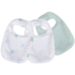 3 Pack Muslin Bibs - Starfish by Petite Piccolo