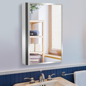 HOMCOM Stainless Steel Wall mounted Bathroom Mirror Cabinet - Silver by HOMCOM