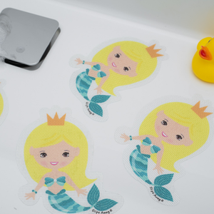 Anti Slip Kids Bath Stickers - Mermaid ( 5x Pack ) - Turquoise by Slips Away