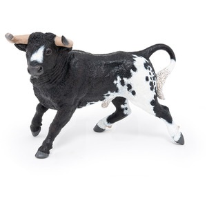 PAPO Horses and Ponies Black and White Spanish Bull Toy Figure - Black by PAPO