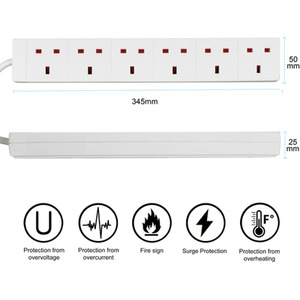 6 gang Extension Leads by ExtraStar