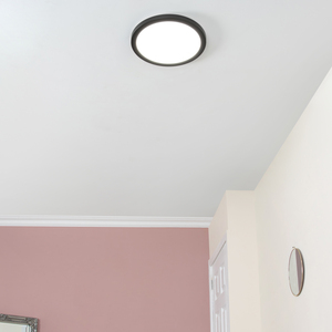 Darly LED 24 Watt Flush Ceiling or Wall Light - Satin Black by Litecraft
