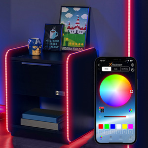 X Rocker Electra Bedside Table with Wireless Charging and Neo Motion - BLACK by X Rocker