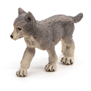PAPO Wild Animal Kingdom Wolf Cub Toy Figure - Grey by PAPO