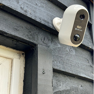 Outdoor Wireless Rechargeable WiFi Security Camera with 2 Way Audio - White by Denver