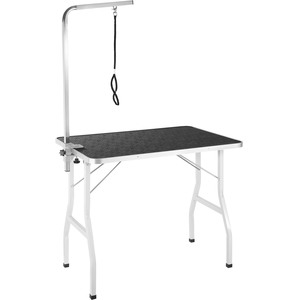 Dog Grooming Table With Arm - Black/White by tectake