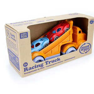 Racing Truck with 2 Race Cars - Orange by Green Toys