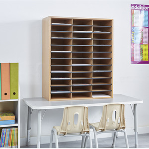 36 Section Literature Office or Classroom Storage Organiser - Brown by Liberty House Toys