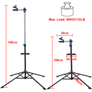 Adjustable Bicycle Repair Stand - Black by Yaheetech