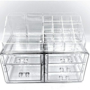 Transparent Makeup Organizer with Drawer - Clear