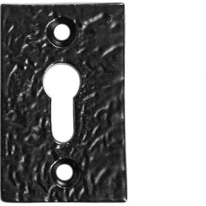 30x50mm Rectangular Escutcheon Plate Black - Black by Hammer and Tongs