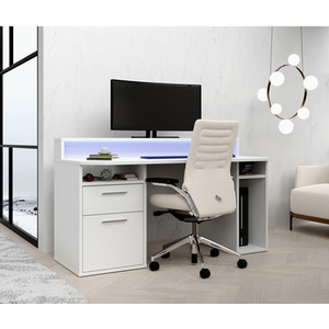Power Z Gaming Desk White - White by Flair