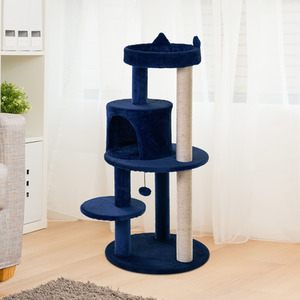 Pawhut 3 Tier Deluxe Cat Activity Tree - Blue by Pawhut