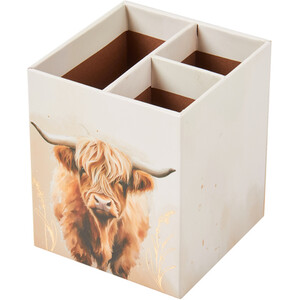Highland Cow Pen Pot - Natural