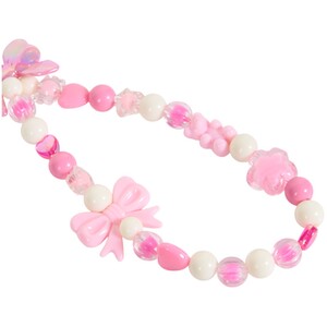 Bow Phone Charm - Pink and White