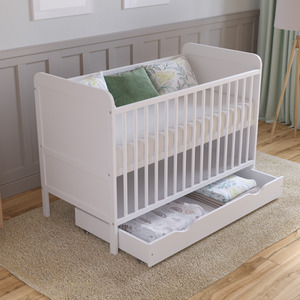 Levi Cot Bed With Drawer And Mattress - Anthracite/Pine by Love For Sleep