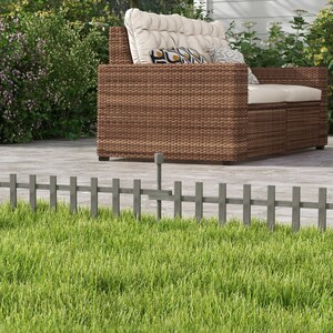 Outsunny 4PCS Wooden Garden Landscape Edging - Grey by Outsunny