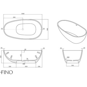 Fino Stone Huesca Freestanding Stone Bath - White by Fino Stone