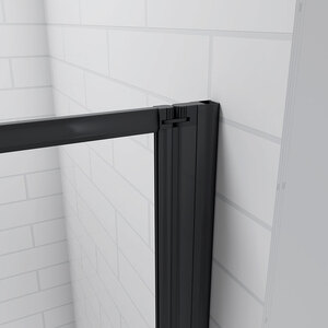 Black Framed Folding Bath Screen - Matt Black / 18.5kg by AicaBathroom