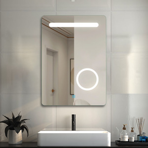LED Bathroom Mirror with Magnifier Demister Pad - White by AicaBathroom