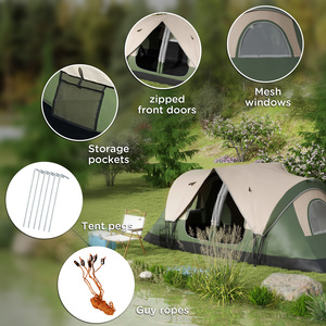 Outsunny Camping Tent with 2 Bedroom and Waterproof Rainfly by Outsunny