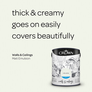 Crown Breatheasy Matt Emulsion Paint 5L - Milk White by Crown Paints