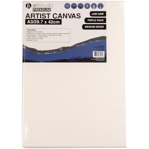 Pack of Three Art Studio Artist Canvases - A3 by Art Studio