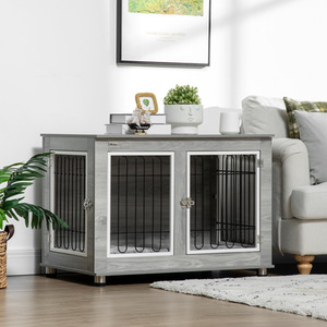 Dog Crate Furniture End Table with Soft Cushion by PawHut