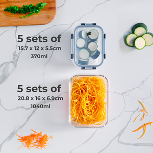 Neo 7 Piece Glass Food Storage Containers by Neo