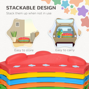 ZONEKIZ Kids 6-Piece Balance Beam, Obstacle Course - Red by ZONEKIZ