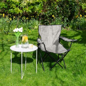 Folding Canvas Camping Chair - Matt Black - Neutral by Harbour Housewares