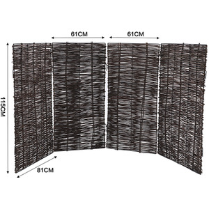 Wicker Garden Trash Can Fence - Brown / 284cm by lifeideas