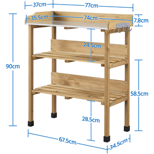 Outdoor Potting Bench Table with Storage Shelf by Yaheetech