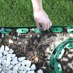 Flexible Plastic Lawn Edging with 120 Pegs Mallet - 30m x 4cm - Green - Green by Harbour Housewares