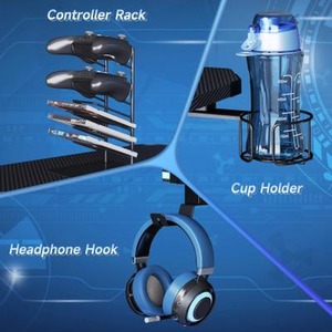 LED Galaxy Gaming Desk - Black by Chilli Seating