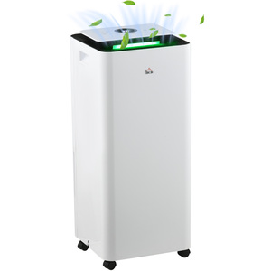 HOMCOM 16L Portable Dehumidifier with Air Cleaning 24H Timer 5 Mode Wheel - White by HOMCOM