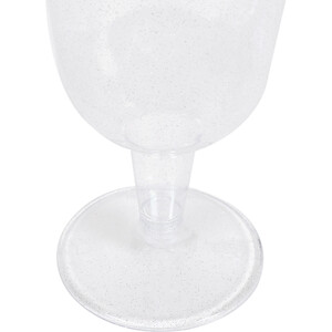 Pack of 8 Silver Sparkle Wine Glasses - Silver